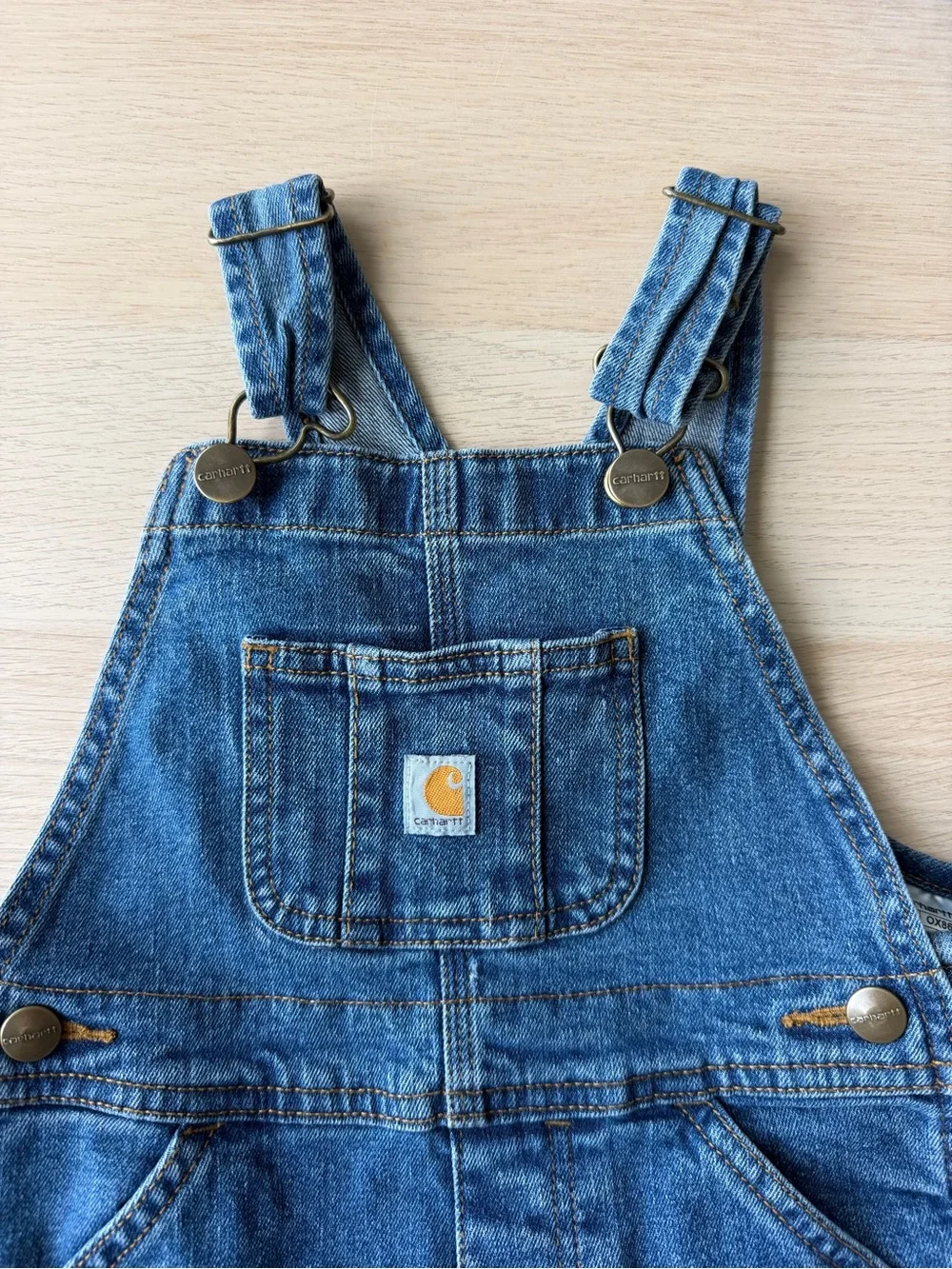 Carhartt Toddler Denim Bib Overalls 4T Boys Blue Jeans Workwear Kids Rugged